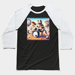 Cat playing drums Baseball T-Shirt